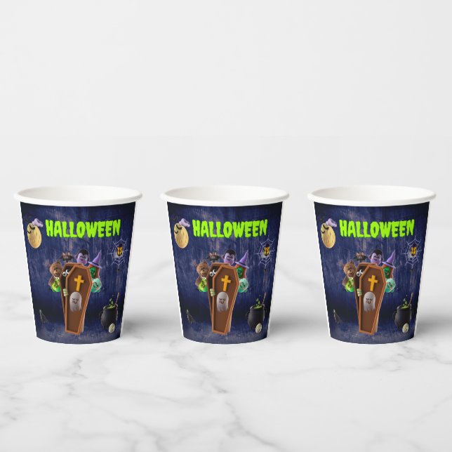 Vasos De Papel Halloween - Monstruos (Multi)