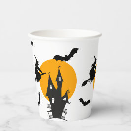 Vasos De Papel Halloween negro y Naranja de brujas de la casa emb