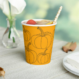 Vasos De Papel Halloween negro y Naranja de calabazas