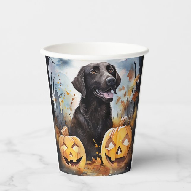 Vasos De Papel Halloween Nueva Escocia con calabazas asustadas (Anverso)