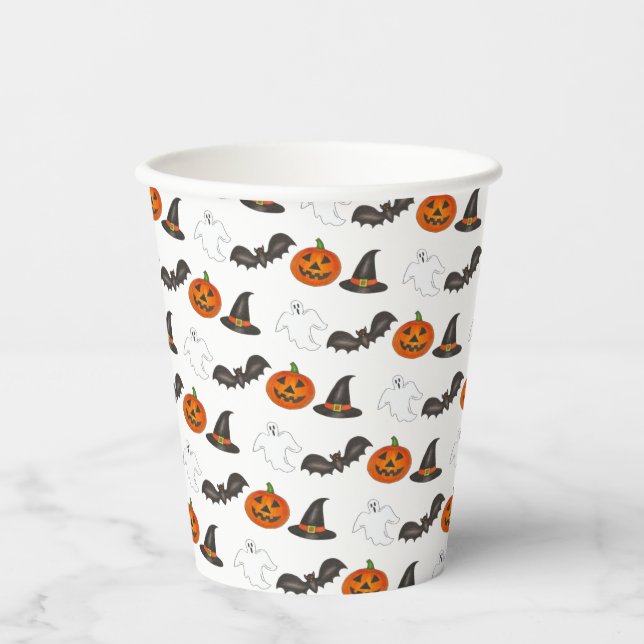 Vasos De Papel Halloween Party Bat Pumpkin Witch Witch Ghost (Anverso)