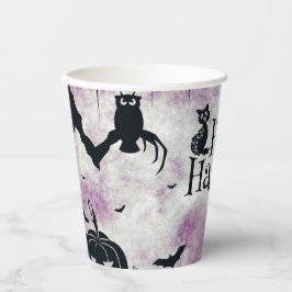 Vasos De Papel Halloween Party Black Cat Evil Pumpkins Lechuzas a