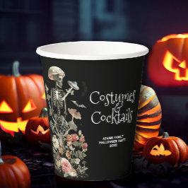 Vasos De Papel Halloween Party Black Spooky Costume & Cocktails 