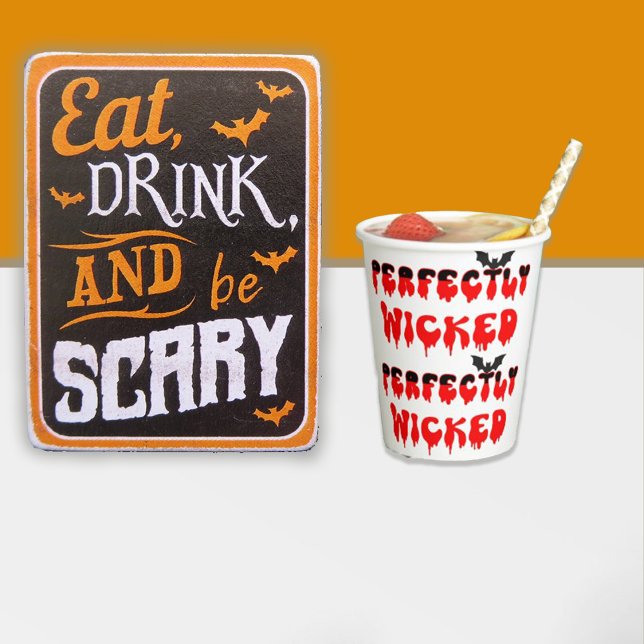 Vasos De Papel Halloween perfectamente malvado (Subido por el creador)