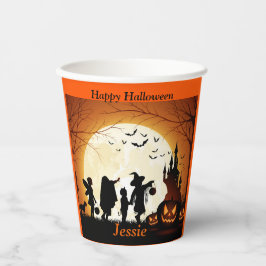 Vasos De Papel Halloween Personaliza el nombre de los niños Fiest
