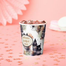 Vasos De Papel Halloween, Personalizado de mansiones ensordecedor