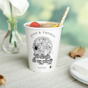Vasos De Papel Halloween Retro Spiders & Disco Ball Boda