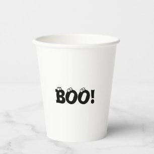Vasos De Papel ¡Halloween Scary Boo! espeluznante blanco y negro