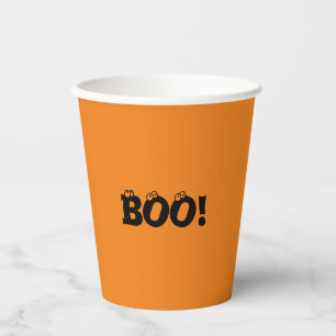 Vasos De Papel ¡Halloween Scary Boo! naranja negro de ojos espant