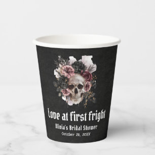 Vasos De Papel Halloween Skull Love at first fright Bridal Shower