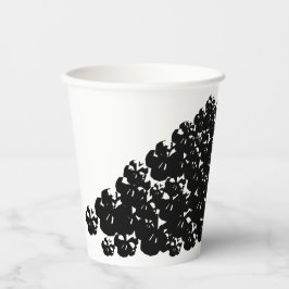 Vasos De Papel Halloween Skulls negros y blancos se amontonan