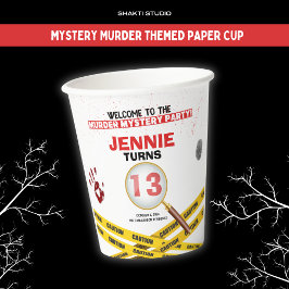 Vasos De Papel Halloween sobre la escena del crimen misterioso de