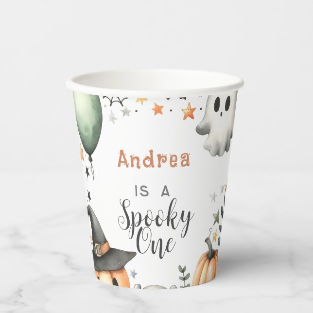 Vasos De Papel Halloween Spooky primero uno (Anverso)