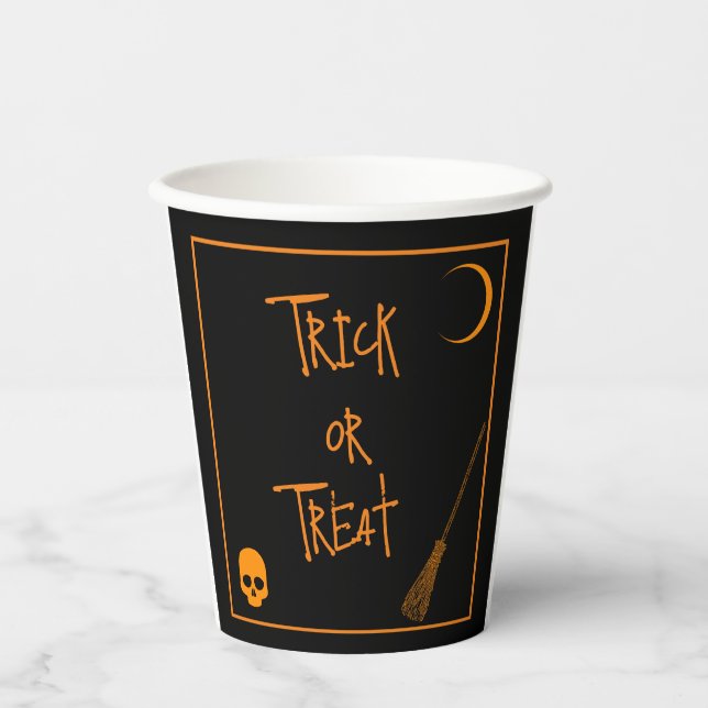 Vasos De Papel Halloween Truco o Trato  (Anverso)