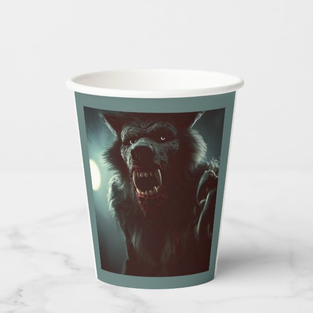 Vasos De Papel Halloween - Werewolf 2 (Anverso)
