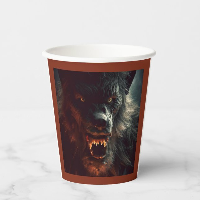 Vasos De Papel Halloween - Werewolf 3 (Anverso)