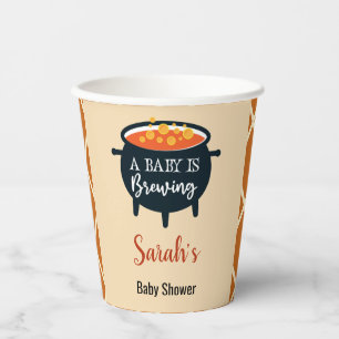 Vasos De Papel Halloween Witch Baby Shower, nombre personalizado