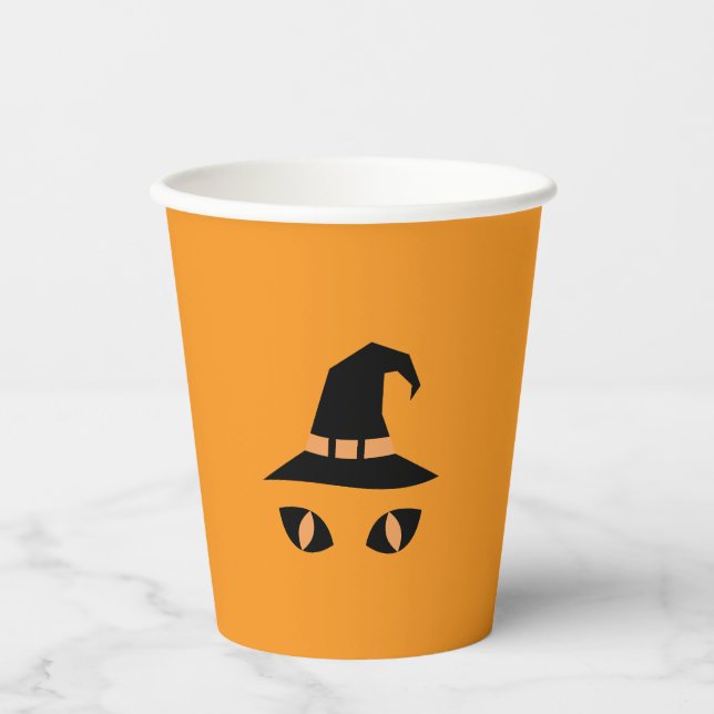 Vasos De Papel Halloween witchy cat (Anverso)