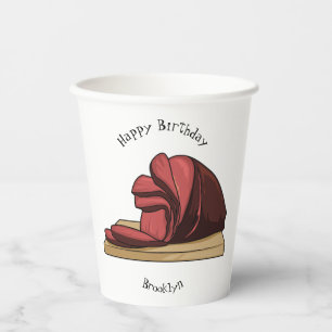 Vasos De Papel Ham personalizado ilustracion