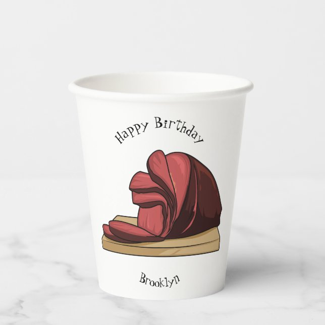Vasos De Papel Ham personalizado ilustracion (Anverso)