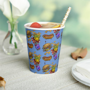Vasos De Papel Hamburguesas y perros adorables