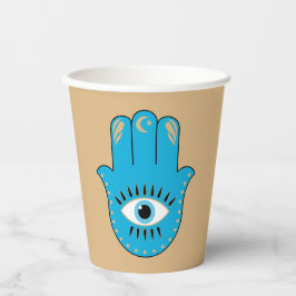 Vasos De Papel Hamsa Hand Greek Evil Eye Blue