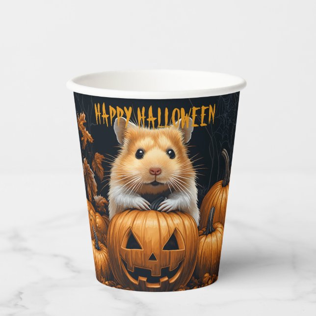 Vasos De Papel Hamster Halloween (Anverso)