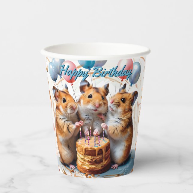 Vasos De Papel Hamsters Birthday Party (Anverso)
