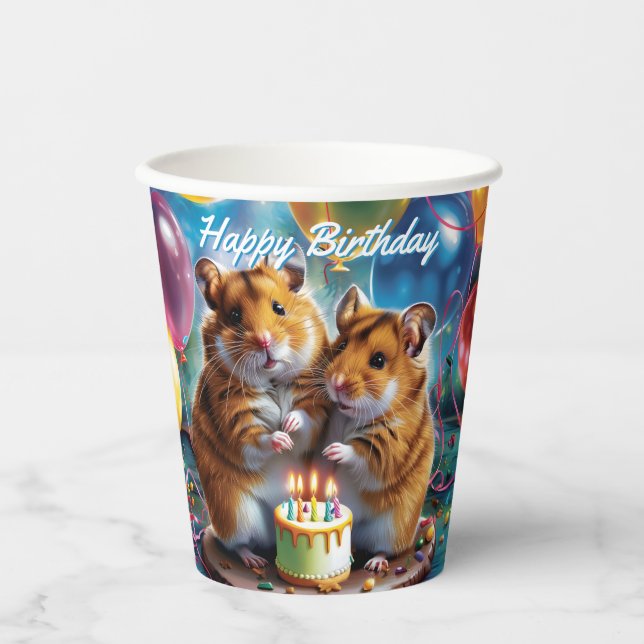 Vasos De Papel Hamsters Birthday Party (Anverso)