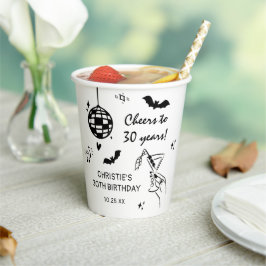 Vasos De Papel Hand Drawn Halloween Adult Birthday Party