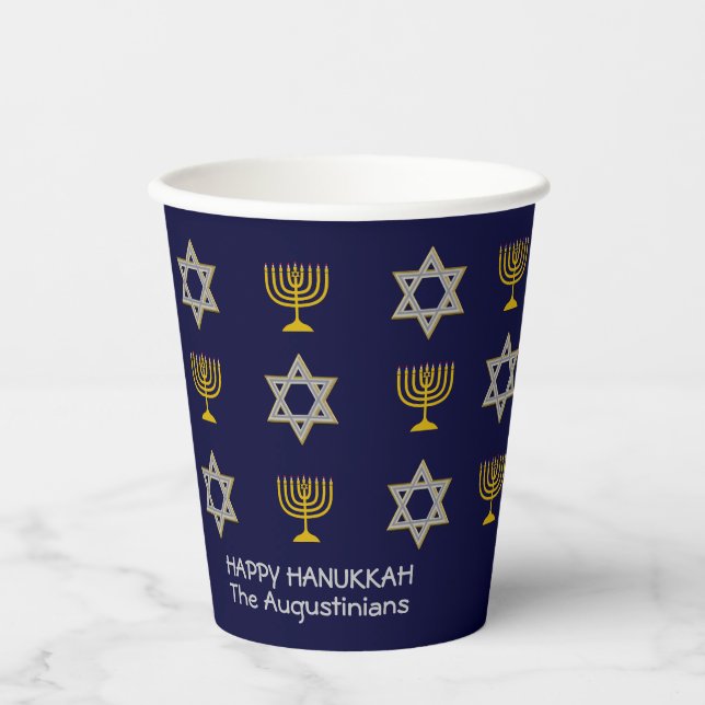 Vasos De Papel Hanukkah (Anverso)