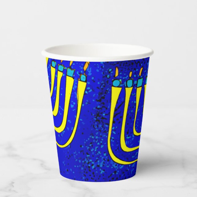 Vasos De Papel Hanukkah (Anverso)