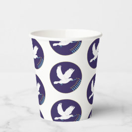 Vasos De Papel Hanukkah Dove Menorah Design 8 oz.
