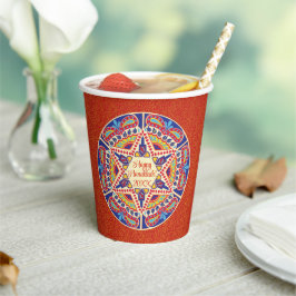 Vasos De Papel Hanukkah Dreidel Designs 8 oz.