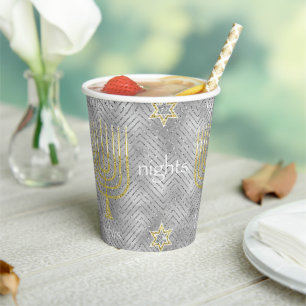 Vasos De Papel Hanukkah Elegant Menorahs