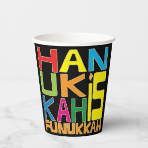 Vasos De Papel Hanukkah es Funukkah 8 oz.
