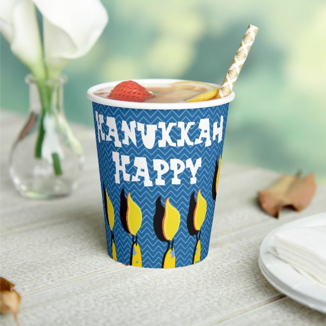 Vasos De Papel Hanukkah Frying Latkes 8 oz. (in situ)