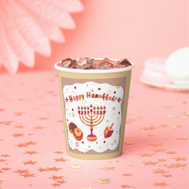Vasos De Papel Hanukkiah Feliz Hanukkah Menorah Judía Vintage