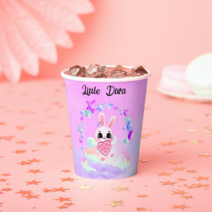 Vasos De Papel Happiness magic sweet bunny in the rainbow