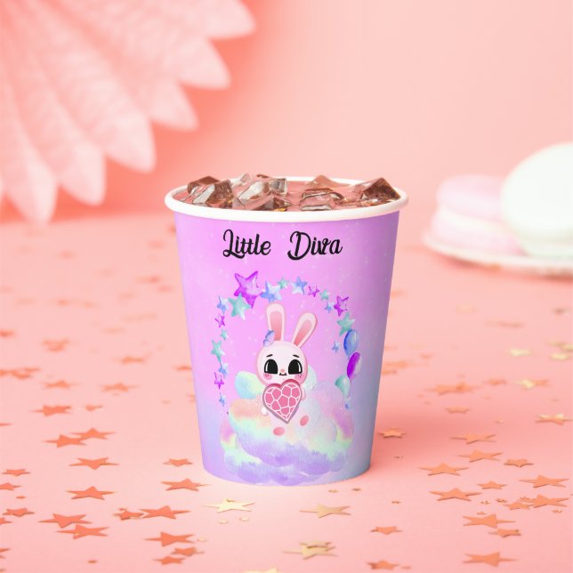 Vasos De Papel  Happiness magic sweet bunny in the rainbow (in situ)