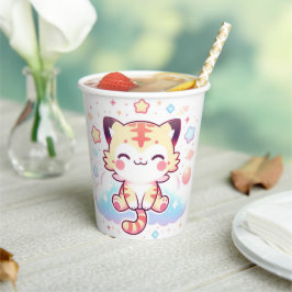 Vasos De Papel Happy Adorable Tiger Baby Shower