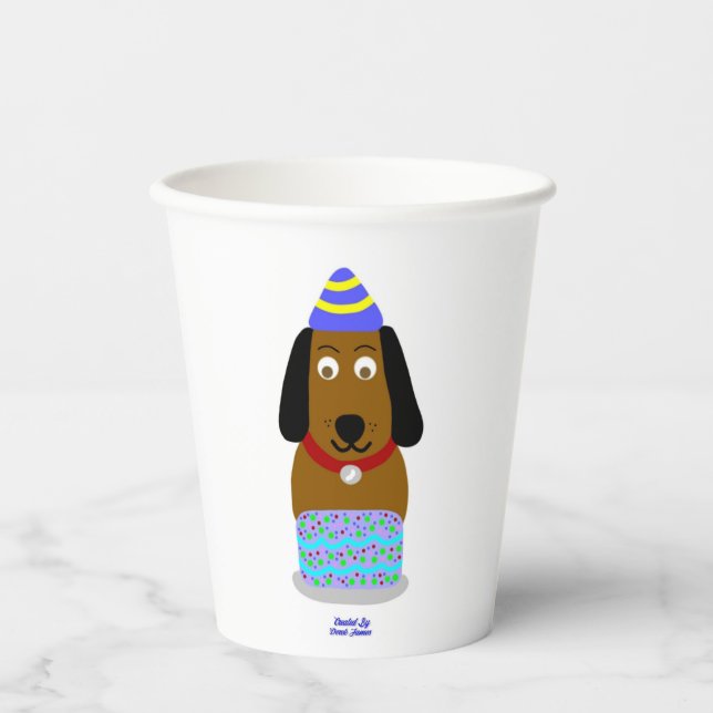 Vasos De Papel Happy Birthday Pup Paper Cups (Anverso)