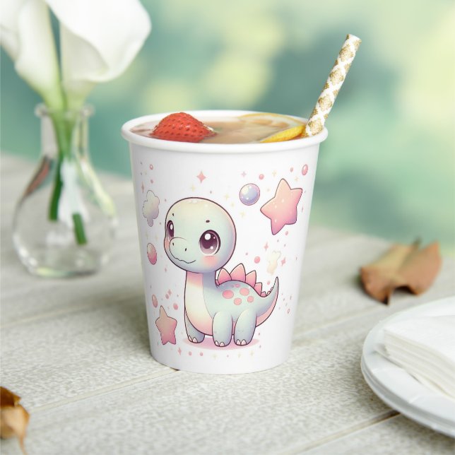 Vasos De Papel Happy Cute Dinosaur Baby Shower (in situ)