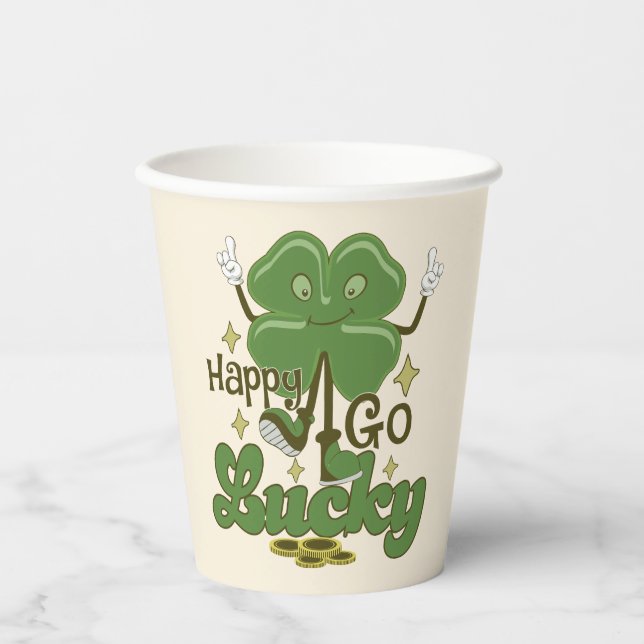 Vasos De Papel Happy Go Lucky St. Patrick's (Anverso)