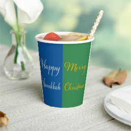 Vasos De Papel Happy Hanukkah Merry Christmas Dual Holiday Design