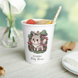 Vasos De Papel Happy Playful Wolf Baby Shower