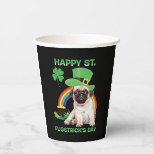 Vasos De Papel Happy St Pugstrick's Day Funny Pug Lover