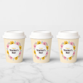 Vasos De Papel Happy Teacher's Day Wild Flowers