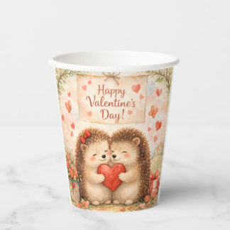 Vasos De Papel Happy Valentine’s Day Cute Animal Couples 