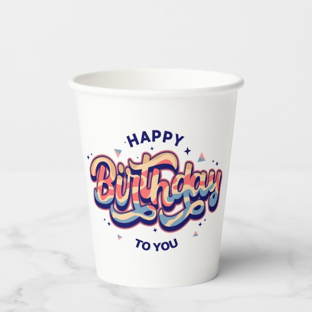 Vasos De Papel #HappyBirthday #TypographyArt (Tipografía de cumpl (Reverso )